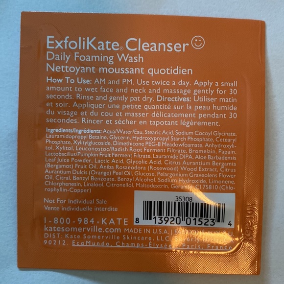 10 SAMPLES! KATE SOMERVILLE 5 DAILY FOAMING CLEANSER & 5 EXFOLIATING TREATMENT! - Picture 8 of 8